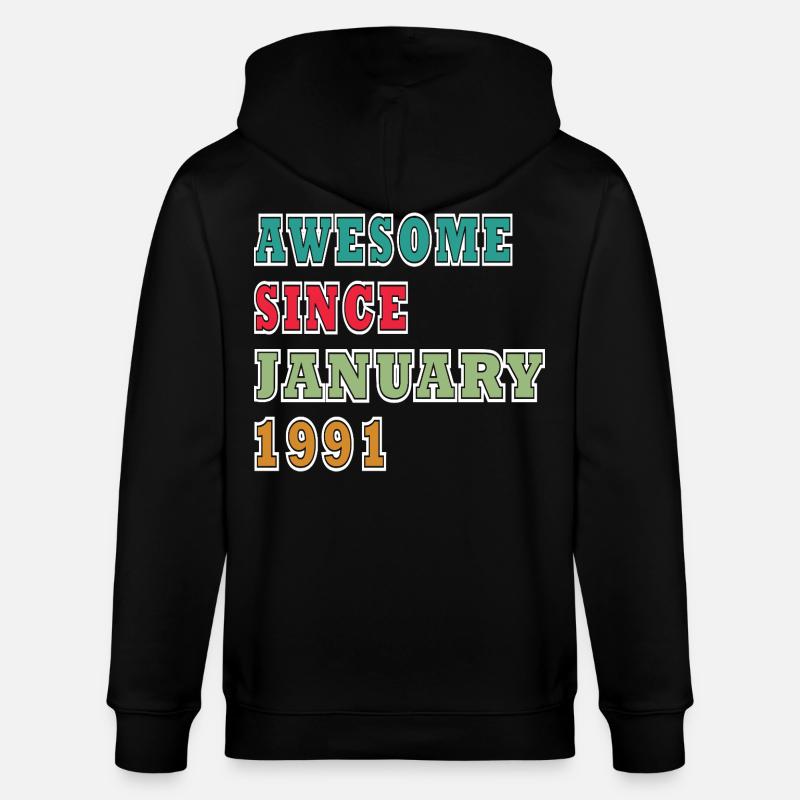 35e anniversaire Millésime de janvier 1991 - Veste à capuche bio CULTIVATOR Stanley/Stella Unisexe - noir