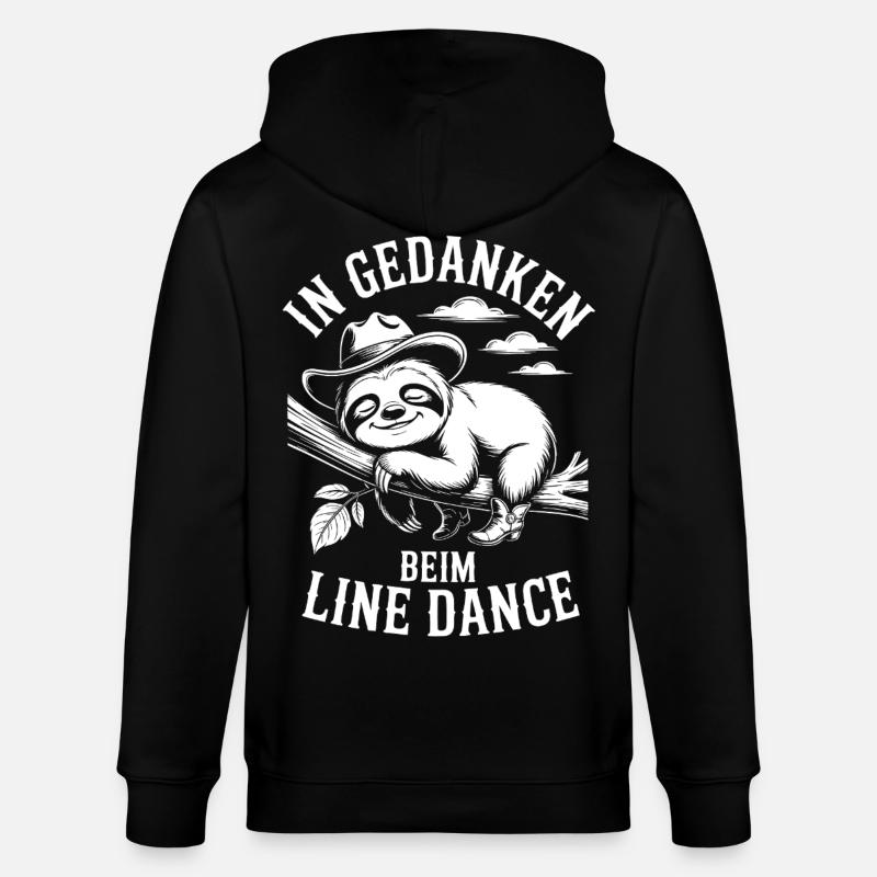 Faultier träumt von Line Dance - Stanley/Stella Unisex Bio-Kapuzenjacke CULTIVATOR  - Schwarz