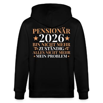 Retraité 2026 Plus responsable - Pension - Veste à capuche bio CULTIVATOR Stanley/Stella Unisexe - noir - Dos - Anna (173cm)
