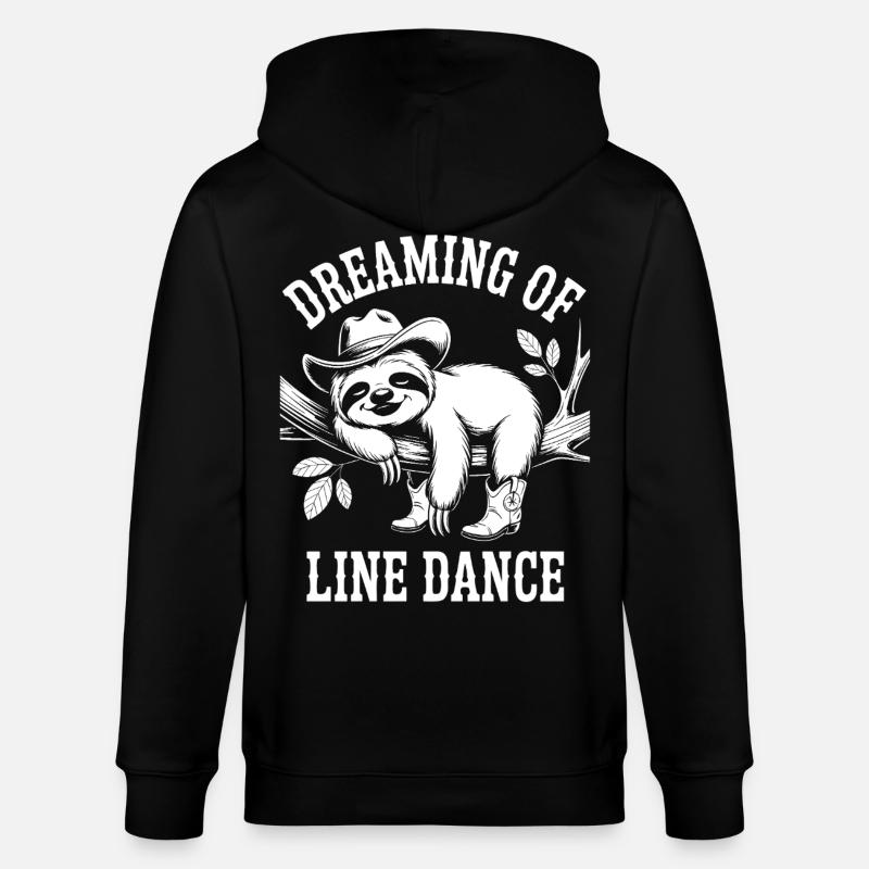 Sloth Dreaming Line Dance - Stanley/Stella CULTIVATOR  Unisex Organic Hooded Jacket - black