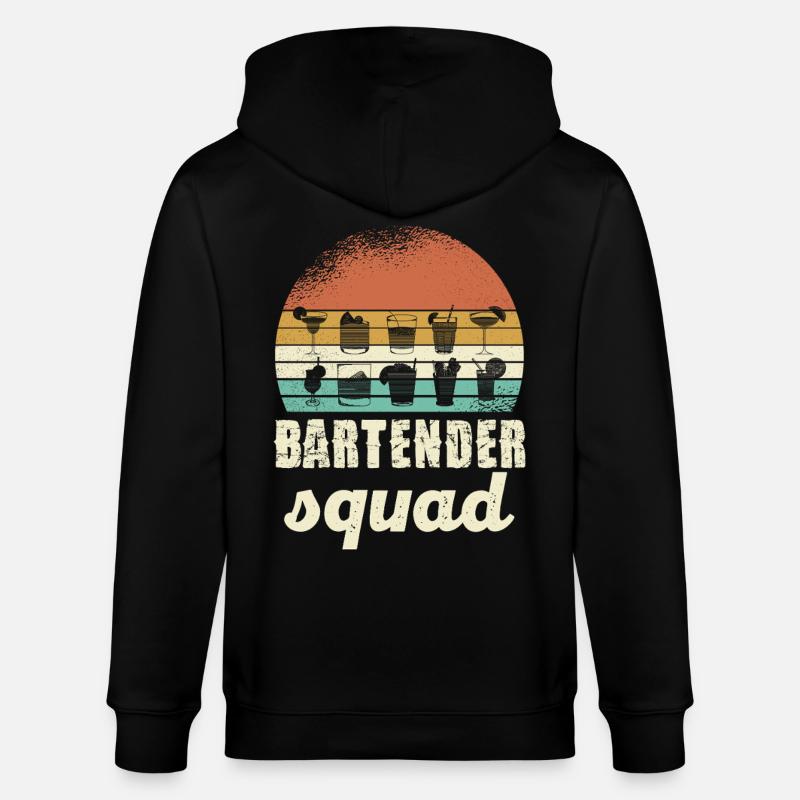 Bartender Squad Retro - Stanley/Stella Unisex Bio-Kapuzenjacke CULTIVATOR  - Schwarz
