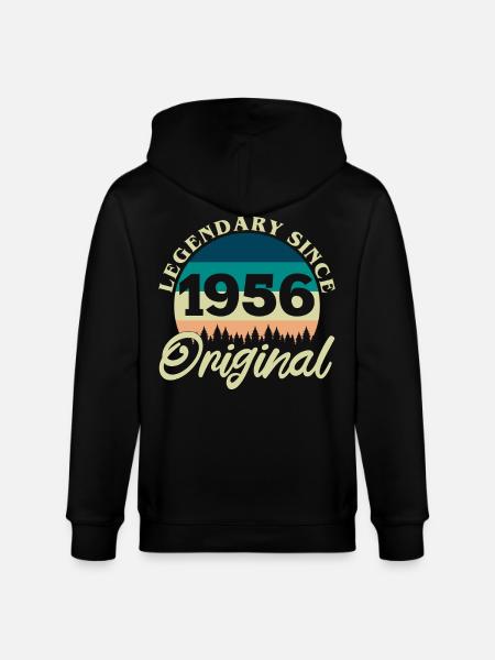 1956 Vintage Retro Original Birthday Gift - Stanley/Stella CULTIVATOR Unisex Organic Hooded Jacket - black