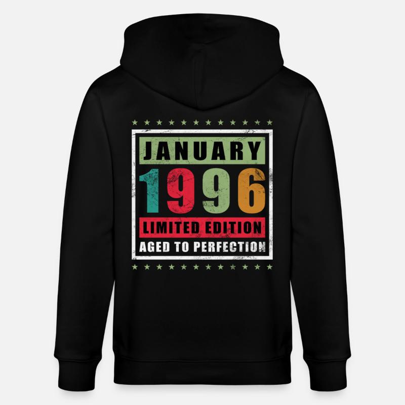 Januar 1996 Limitierte Edition - Stanley/Stella Unisex Bio-Kapuzenjacke CULTIVATOR  - Schwarz