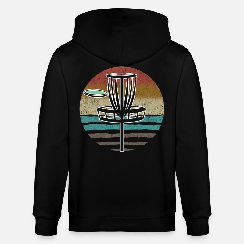 Disc Golf Sunset - Stanley/Stella Unisex Bio-Kapuzenjacke CULTIVATOR  - Schwarz