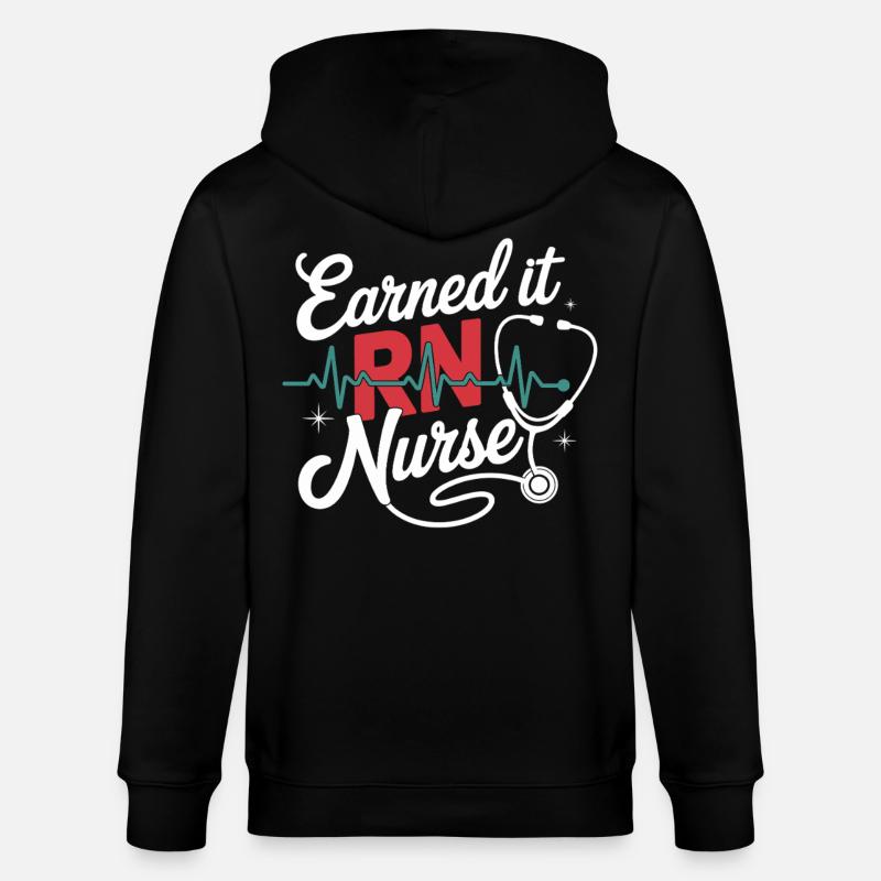 Earned it RNurse - Stanley/Stella Unisex Bio-Kapuzenjacke CULTIVATOR - Schwarz