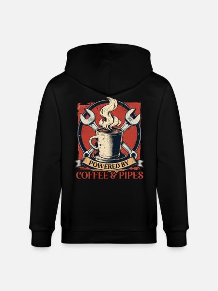 Pipelayers Powered By Coffee & Pipes - Stanley/Stella CULTIVATOR Unisex Organic Hooded Jacket - black