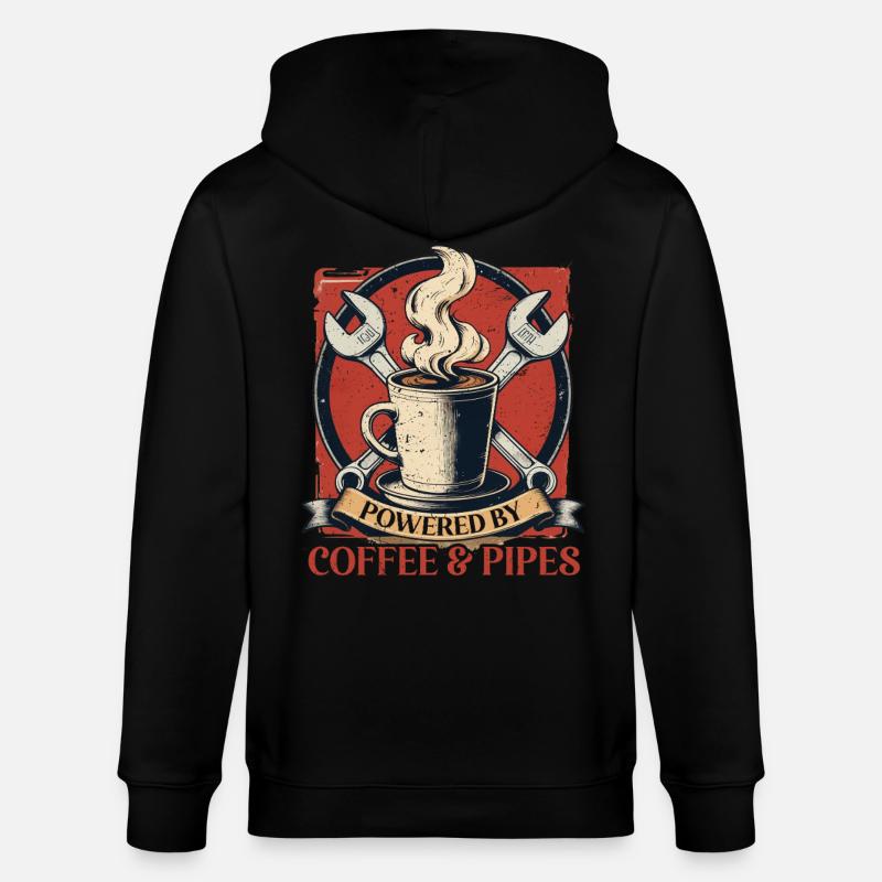 Rohrleger Powered By Coffee & Pipes - Stanley/Stella Unisex Bio-Kapuzenjacke CULTIVATOR  - Schwarz
