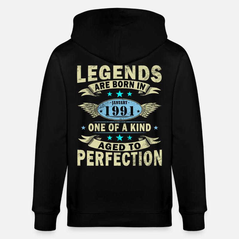 Légende du 35e anniversaire janvier 1991 - Veste à capuche bio CULTIVATOR Stanley/Stella Unisexe - noir