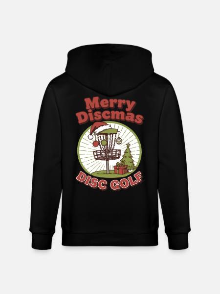 Merry Discmas Disc Golf Funny Flying Disc Basket - Stanley/Stella CULTIVATOR  Unisex Organic Hooded Jacket - black