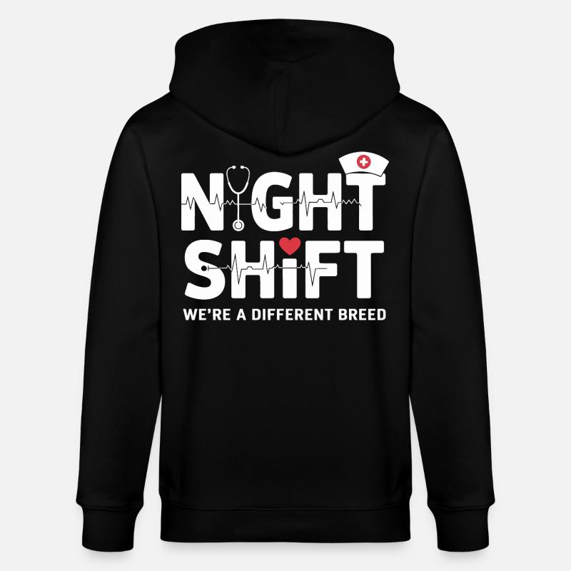 NachtSchicht Herzpfleger – Different Breed - Stanley/Stella Unisex Bio-Kapuzenjacke CULTIVATOR  - Schwarz