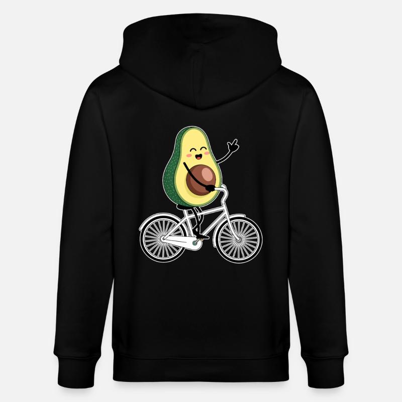 Lustiger Mountainbiker-Avocado - Stanley/Stella Unisex Bio-Kapuzenjacke CULTIVATOR - Schwarz