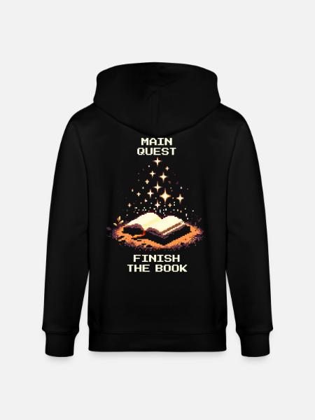 Hauptquest: Buch beenden | Lesemotivation - Stanley/Stella Unisex Bio-Kapuzenjacke CULTIVATOR  - Schwarz