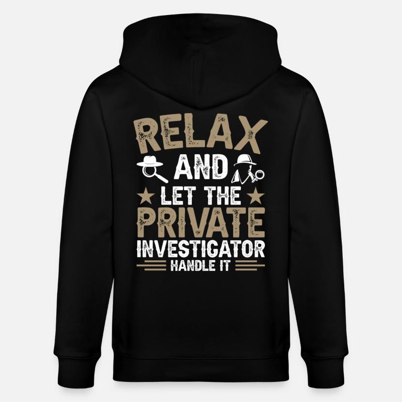 Privatdetektiv-Uniform-Kostüm - Stanley/Stella Unisex Bio-Kapuzenjacke CULTIVATOR  - Schwarz