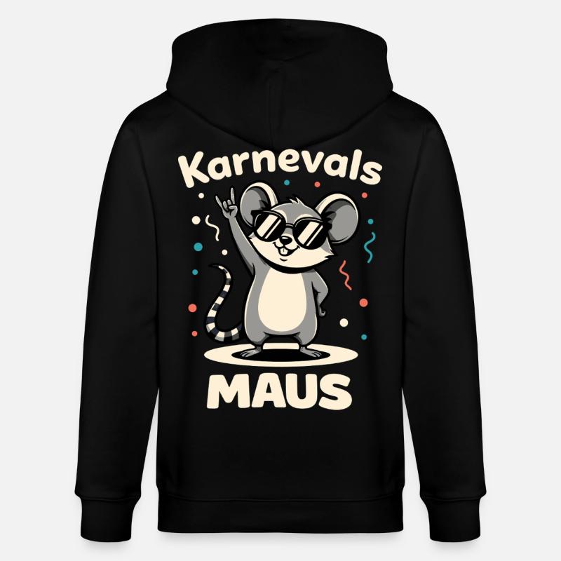 Karneval Rockmusik Karnevalsmaus Niedlich - Stanley/Stella Unisex Bio-Kapuzenjacke CULTIVATOR  - Schwarz