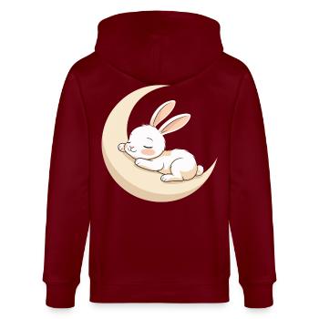 Rêve de lapin lunaire - Veste à capuche bio CULTIVATOR Stanley/Stella Unisexe - bordeaux - Dos - Anna (173cm)