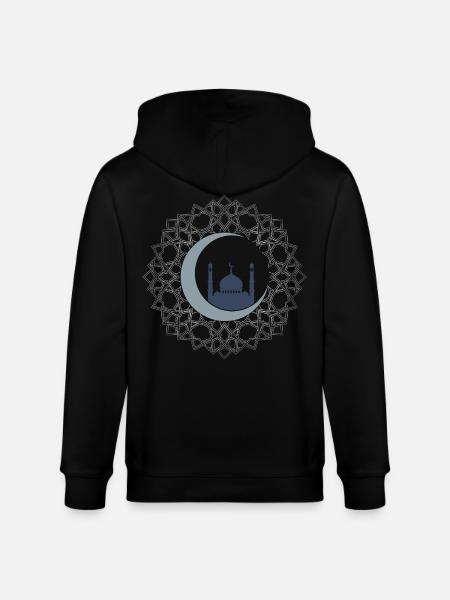 Islamic Art Mosque Crescent Moon Elegant - Stanley/Stella CULTIVATOR  Unisex Organic Hooded Jacket - black