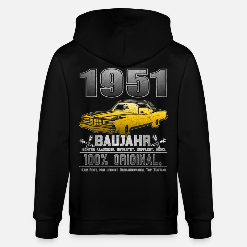 Génération : 1951 Rétro Gift 1951 2026 - Veste à capuche bio CULTIVATOR Stanley/Stella Unisexe - noir