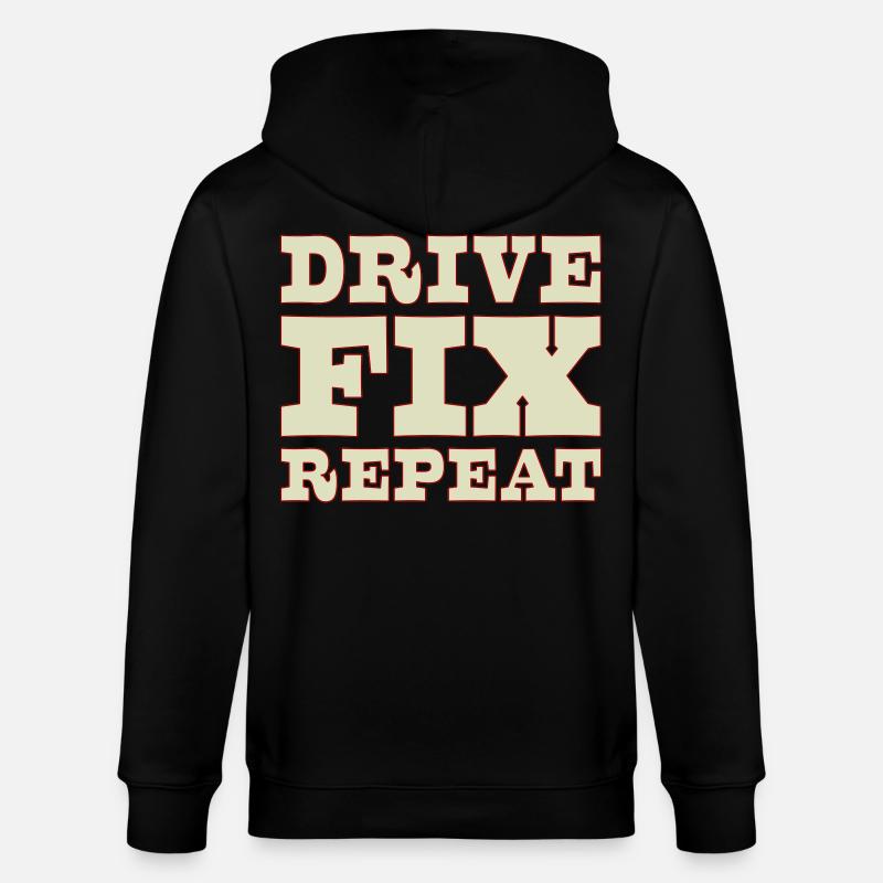 45b_solid_Drive_Fix_Repeat - Veste à capuche bio CULTIVATOR Stanley/Stella Unisexe - noir