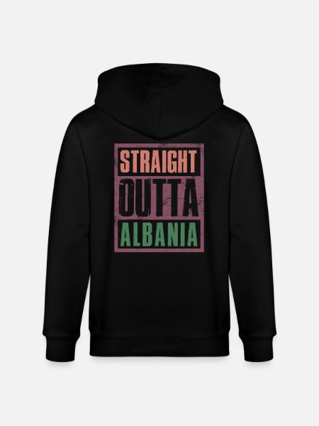 Straight outta Albania - Stanley/Stella CULTIVATOR  Unisex Organic Hooded Jacket - black