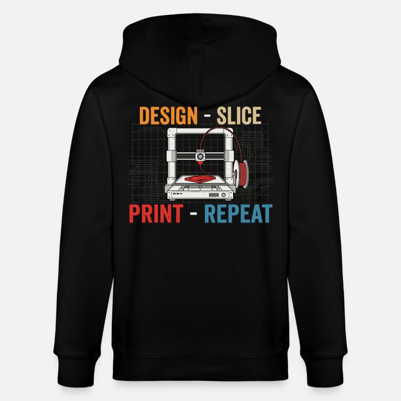 3D-Druck Evolution – Design Slice Print Repeat - Stanley/Stella Unisex Bio-Kapuzenjacke CULTIVATOR  - Schwarz