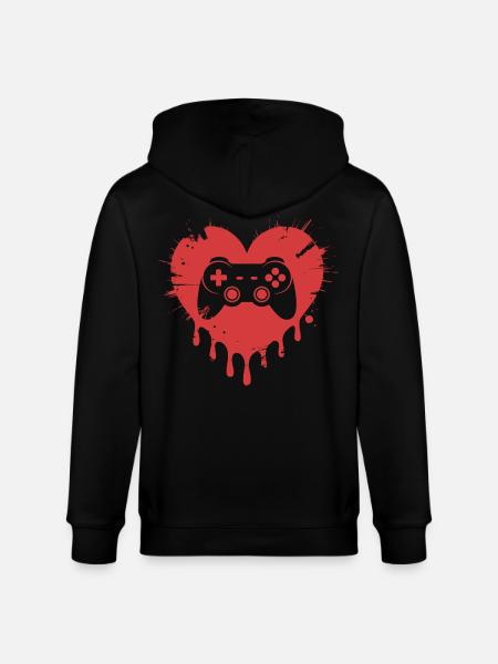 Video Games Funny Valentines Day Gamer - Stanley/Stella CULTIVATOR Unisex Organic Hooded Jacket - black
