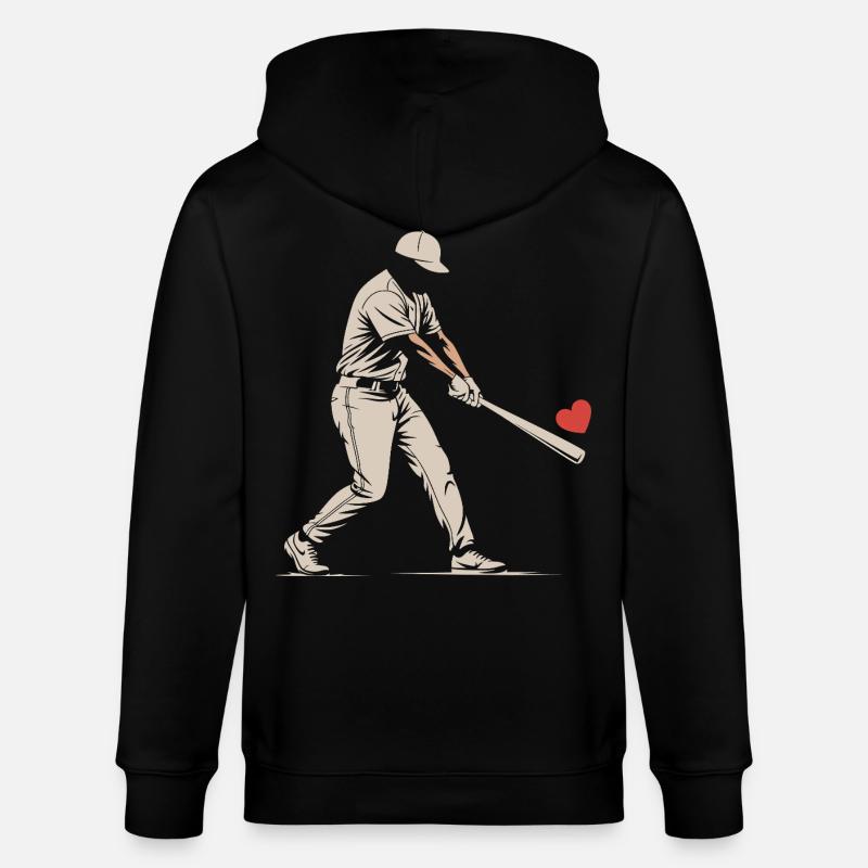 Silhouette Batteur Baseball Saint-Valentin - Veste à capuche bio CULTIVATOR Stanley/Stella Unisexe - noir