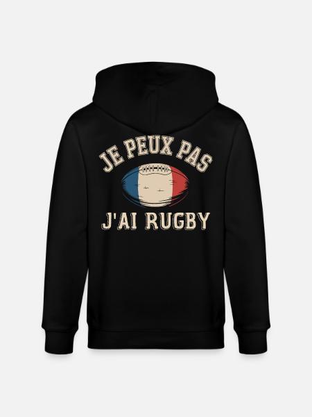 I can't I have rugby - Stanley/Stella CULTIVATOR  Unisex Organic Hooded Jacket - black