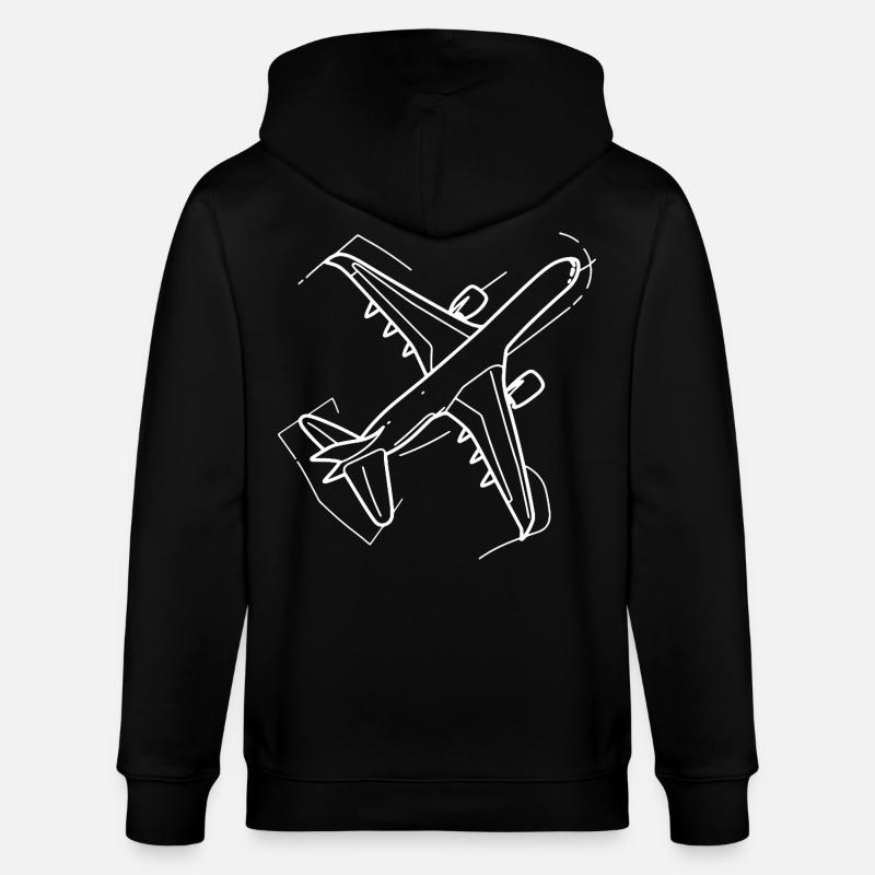 Dessin d’avion - Veste à capuche bio CULTIVATOR Stanley/Stella Unisexe - noir
