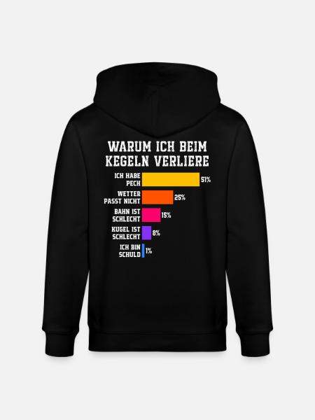Why I lose at bowling Skittles - Stanley/Stella CULTIVATOR Unisex Organic Hooded Jacket - black