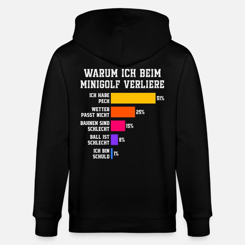 warum ich beim minigolf verliere minigolfer - Stanley/Stella Unisex Bio-Kapuzenjacke CULTIVATOR - Schwarz