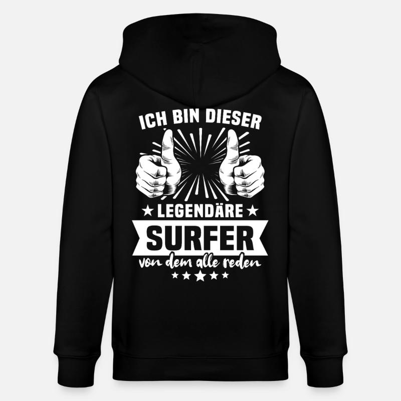 Légende du surfeur - Veste à capuche bio CULTIVATOR Stanley/Stella Unisexe - noir