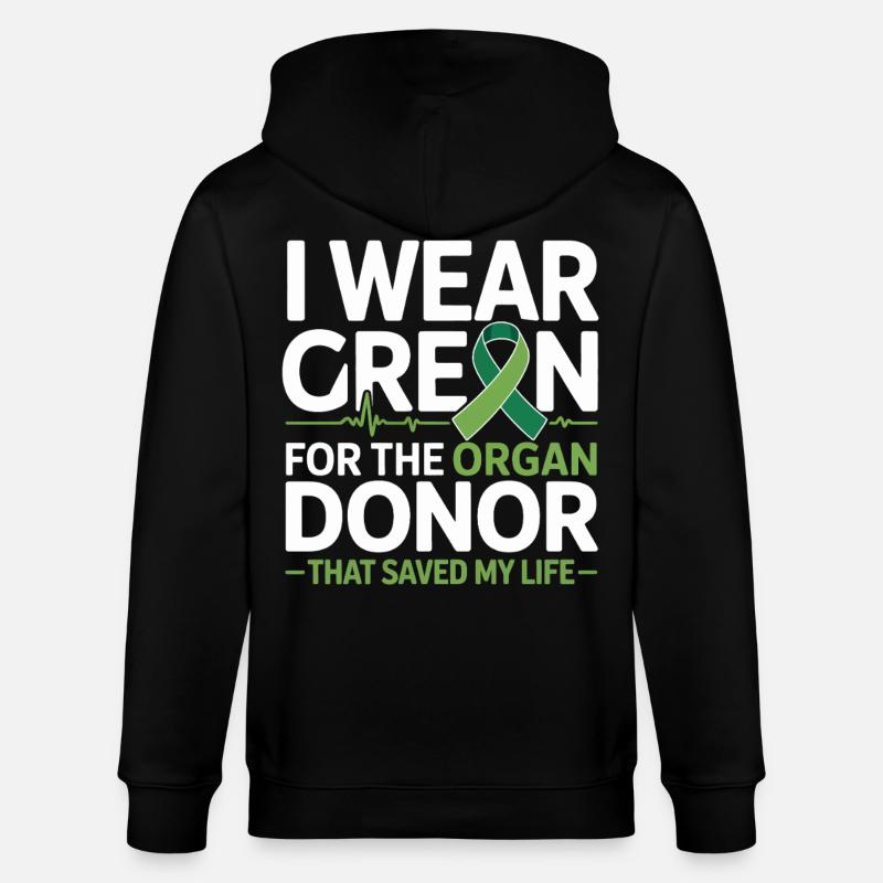 Grüne Organspende Lebensretter - Stanley/Stella Unisex Bio-Kapuzenjacke CULTIVATOR  - Schwarz