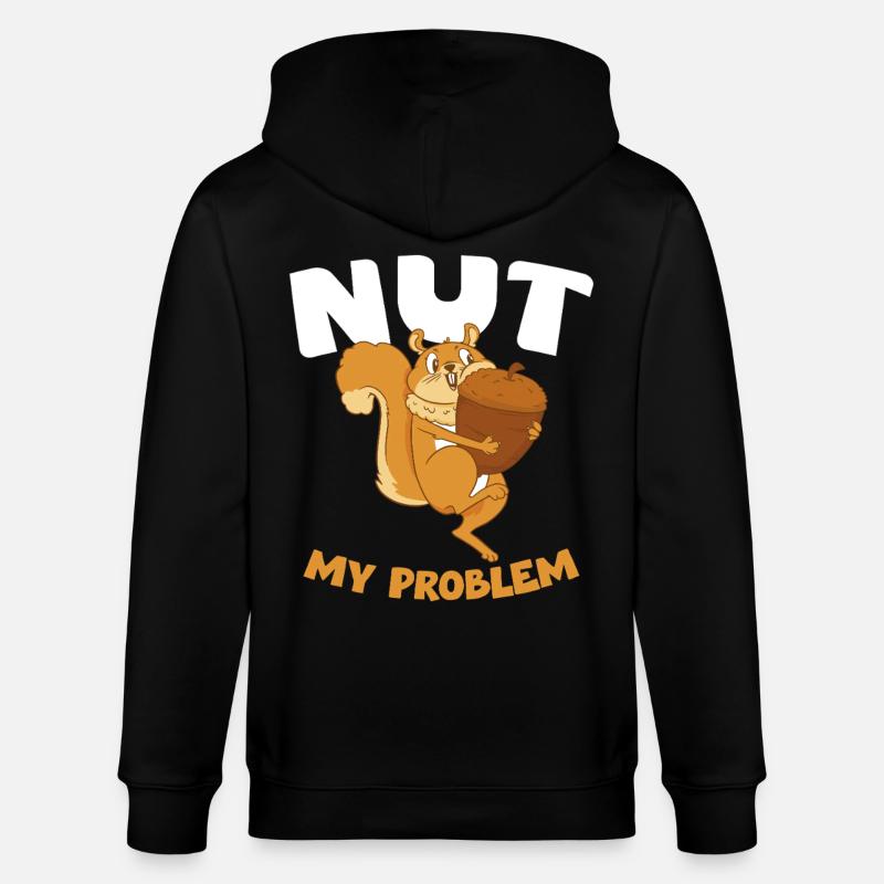 NUT MY PROBLEM Eichhörnchen - Stanley/Stella Unisex Bio-Kapuzenjacke CULTIVATOR  - Schwarz