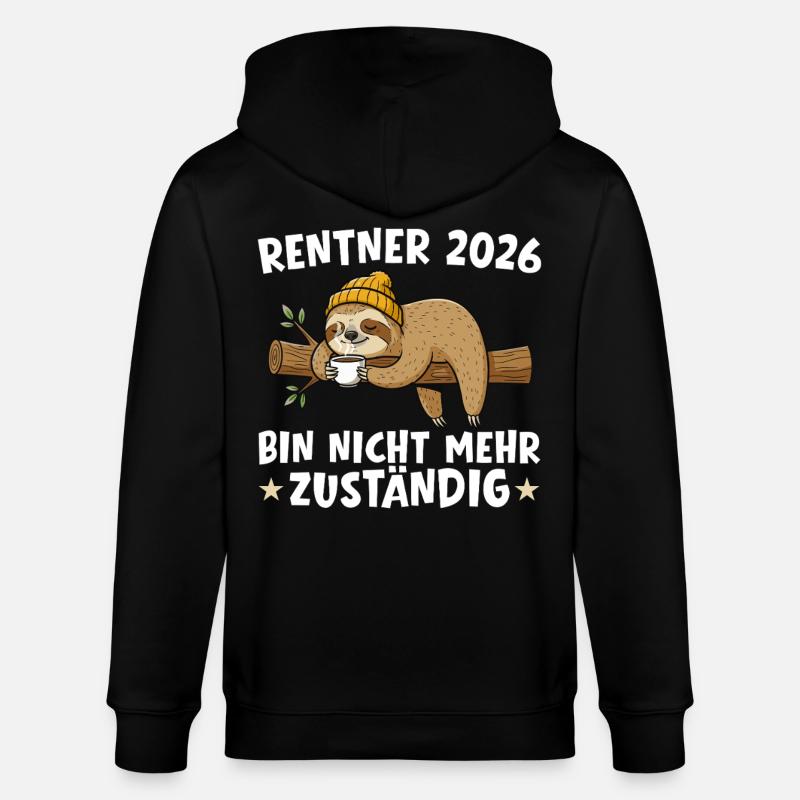 Retraité 2026 Paresseuse Plus responsable - Veste à capuche bio CULTIVATOR Stanley/Stella Unisexe - noir