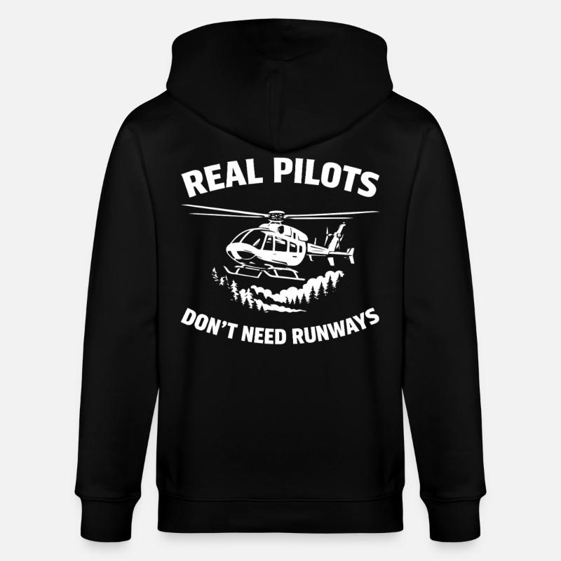 Hubschrauberpilot Helikopterpilot - Stanley/Stella Unisex Bio-Kapuzenjacke CULTIVATOR  - Schwarz