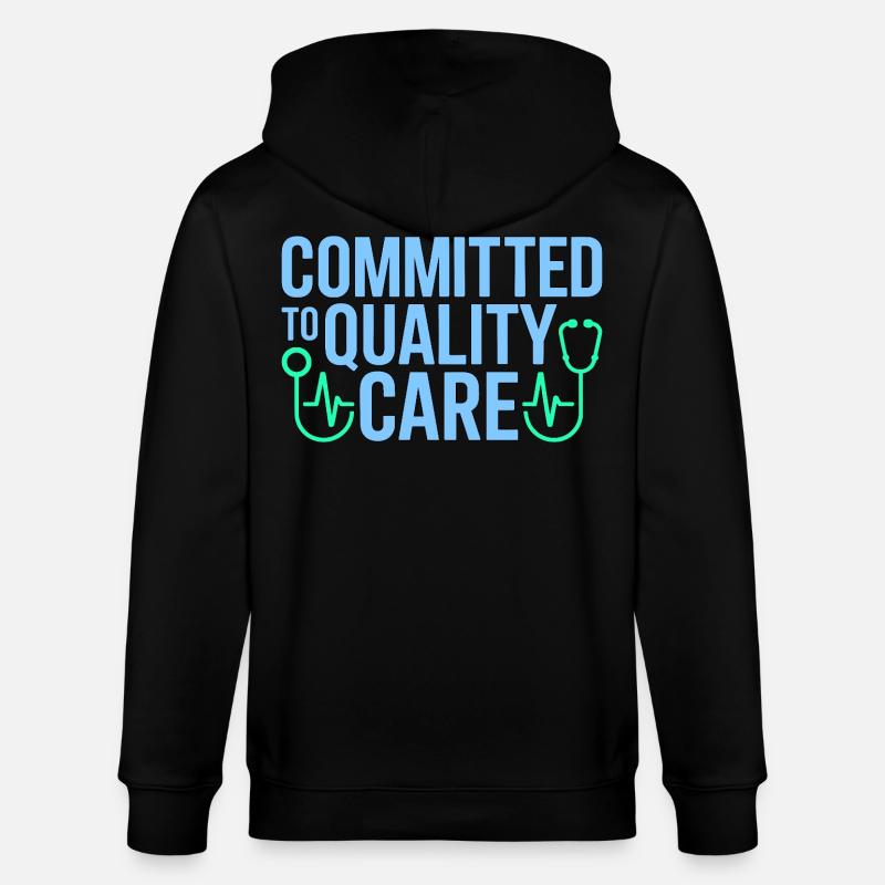 Nurse Practitioner Committed To Quality Nursing - Stanley/Stella CULTIVATOR  Unisex Organic Hooded Jacket - black