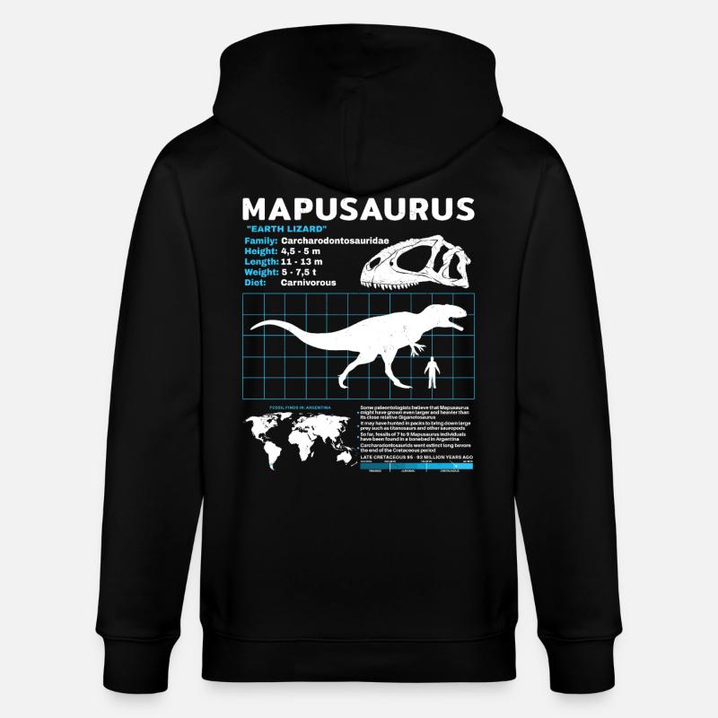 Mapusaurus Fact Sheet - Stanley/Stella Unisex Bio-Kapuzenjacke CULTIVATOR  - Schwarz