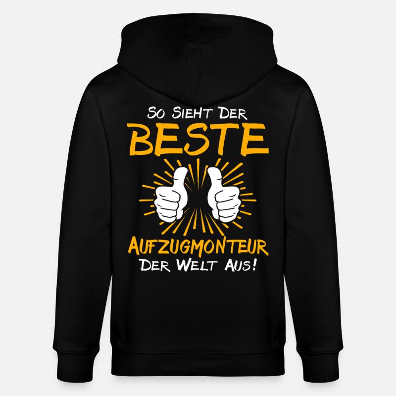 Elevator Technician Gift Idea - Stanley/Stella CULTIVATOR  Unisex Organic Hooded Jacket - black