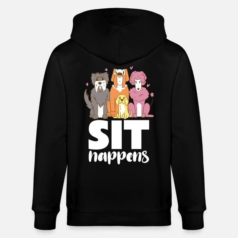Hundebande Sit Happens - Stanley/Stella Unisex Bio-Kapuzenjacke CULTIVATOR - Schwarz