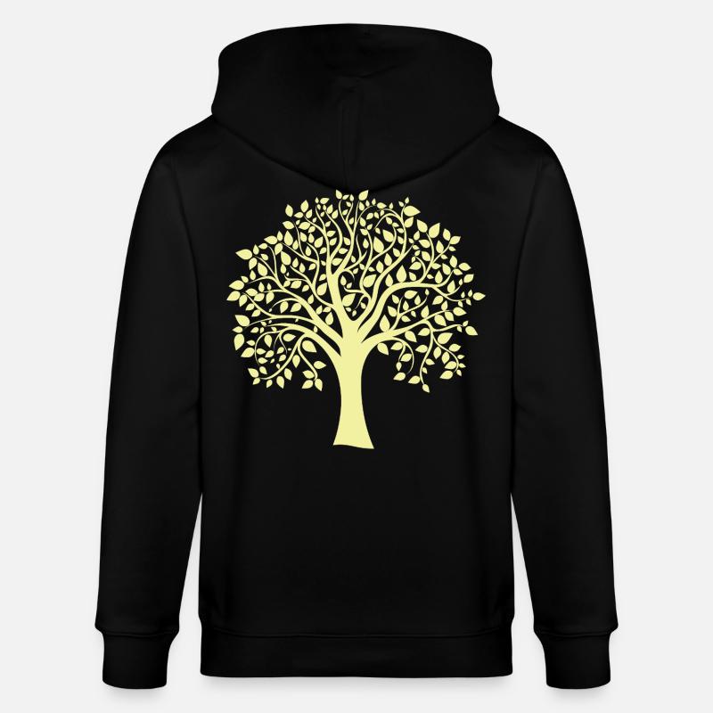 Silhouette jaune d’arbre jumbo imprimé - Veste à capuche bio CULTIVATOR Stanley/Stella Unisexe - noir