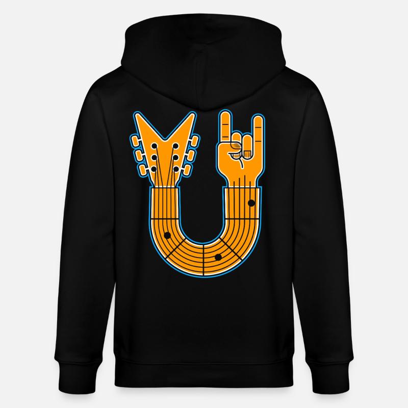 U-Shape Guitar & Rock Hand - Stanley/Stella Unisex Bio-Kapuzenjacke CULTIVATOR  - Schwarz