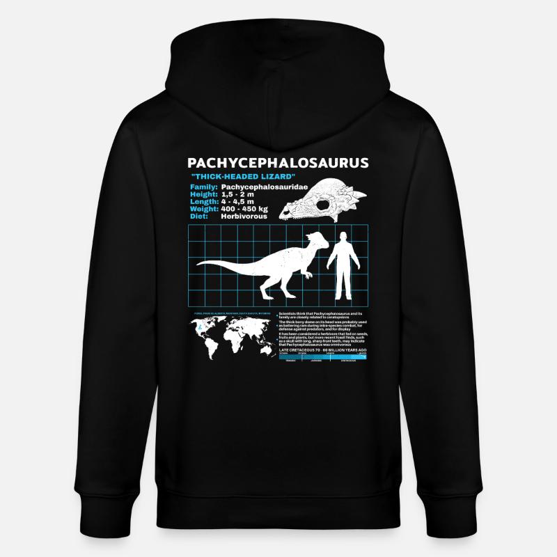 Pachycephalosaurus Fact Sheet - Stanley/Stella Unisex Bio-Kapuzenjacke CULTIVATOR - Schwarz