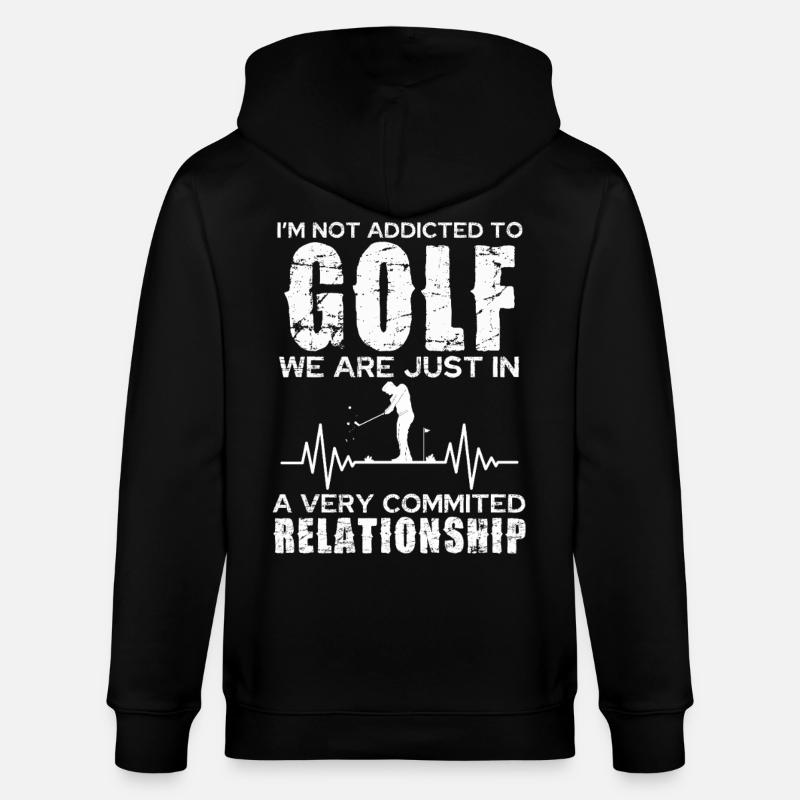 Golf Relationship: Committed Passion - Stanley/Stella CULTIVATOR  Unisex Organic Hooded Jacket - black