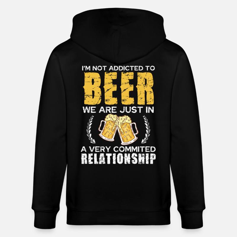 Relation amoureuse de bière Chemise blague - Veste à capuche bio CULTIVATOR Stanley/Stella Unisexe - noir