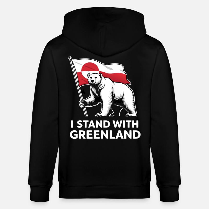 Grönland Eisbär Flagge - Stanley/Stella Unisex Bio-Kapuzenjacke CULTIVATOR  - Schwarz
