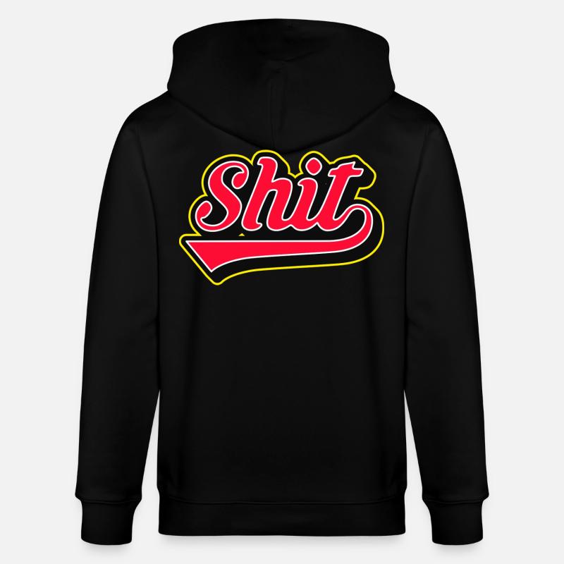 Shit Word Script Logo - Stanley/Stella Unisex Bio-Kapuzenjacke CULTIVATOR  - Schwarz