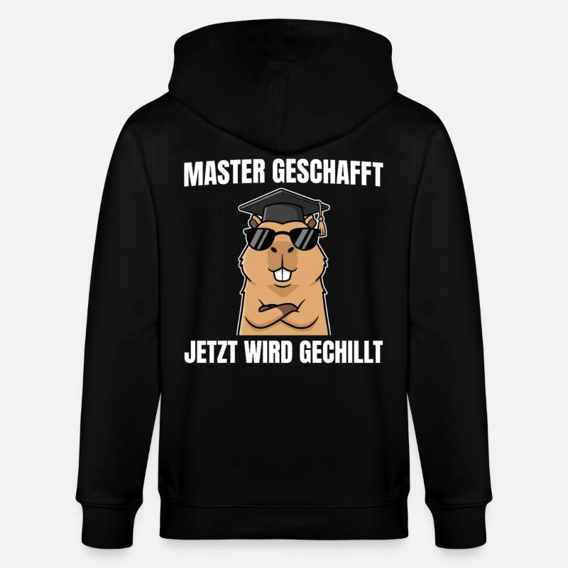 Master Passed Capybara Master's Exam - Stanley/Stella CULTIVATOR  Unisex Organic Hooded Jacket - black