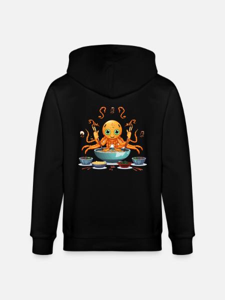 Small tentacle in ramen soup - Stanley/Stella CULTIVATOR Unisex Organic Hooded Jacket - black