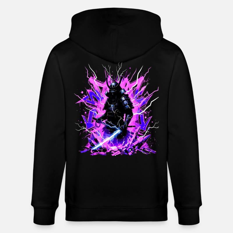 Cyber Samurai – Synthwave Katana Geist - Veste à capuche bio CULTIVATOR Stanley/Stella Unisexe - noir