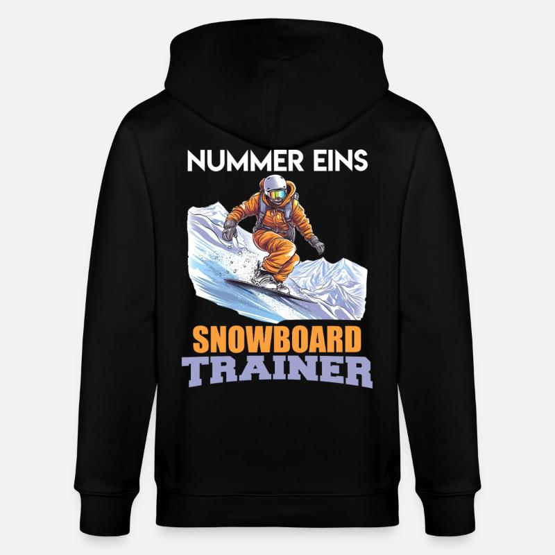 Snowboarder NUMMER EINS SNOWBOARD TRAINER Lustig - Stanley/Stella Unisex Bio-Kapuzenjacke CULTIVATOR - Schwarz